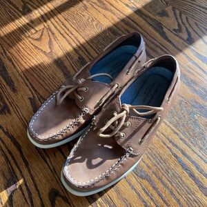 Brown Leather Boat Shoes - Men Size 9